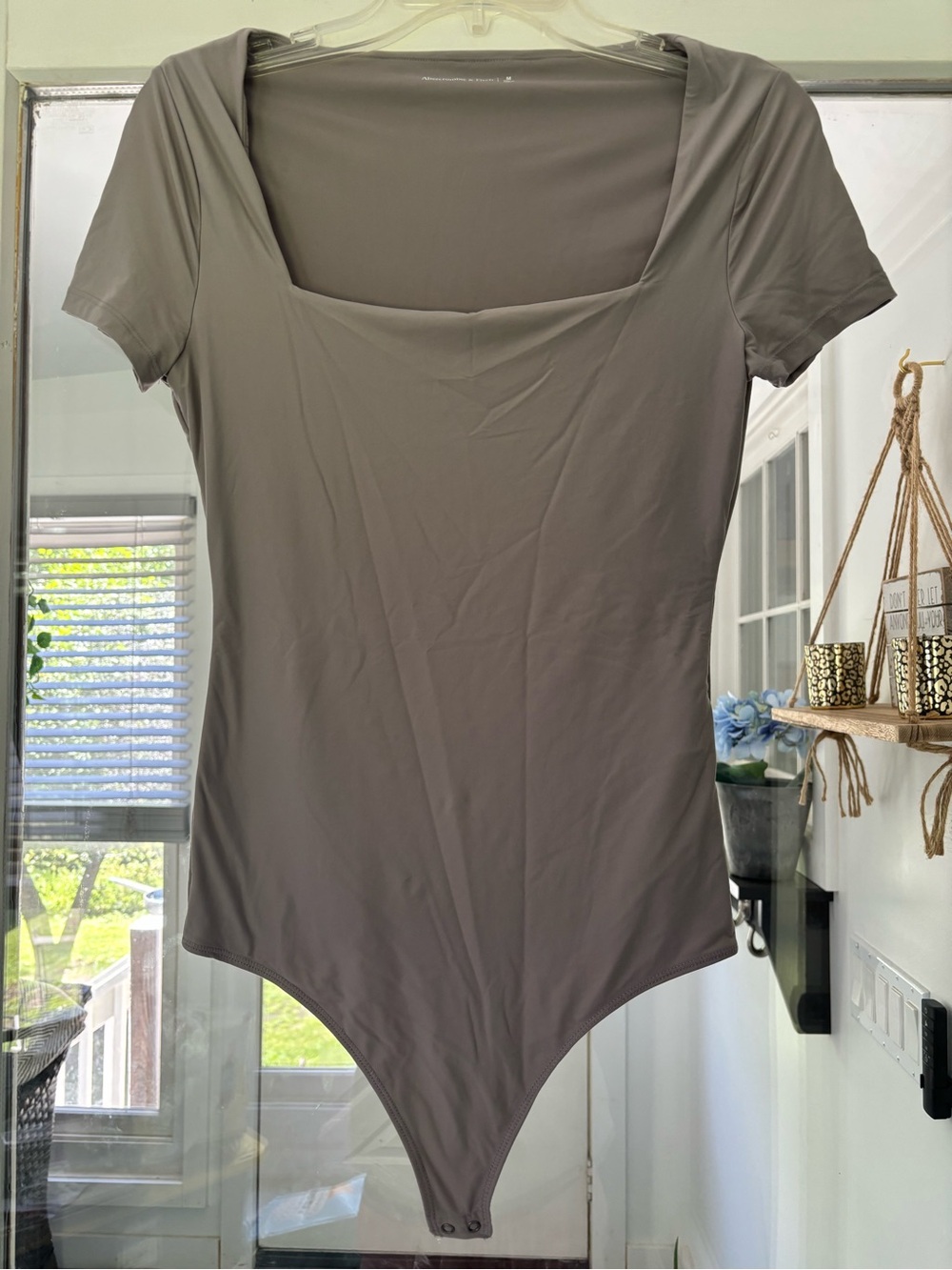 Abercrombie & Fitch Mauve Square Neck Bodysuit
